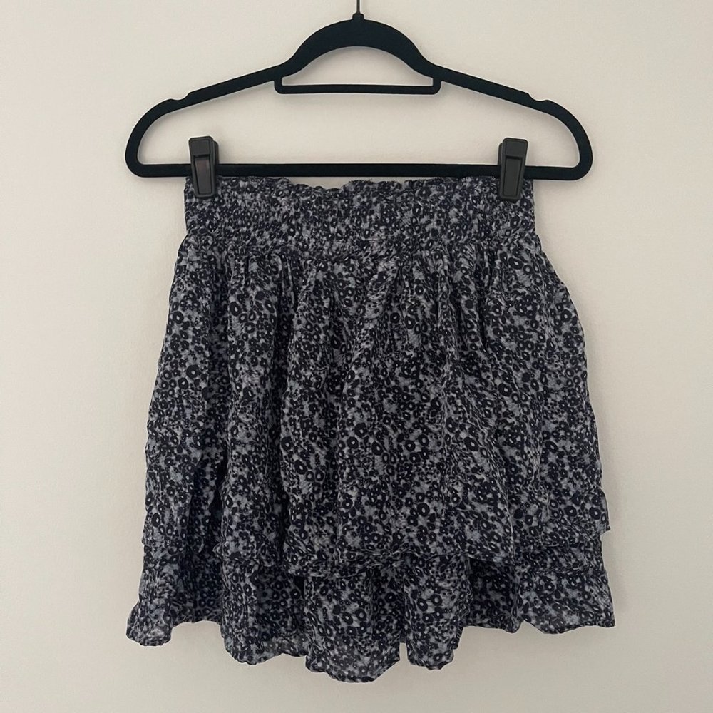 Blue Ruffle Mini Skirt - Picture 2 of 8